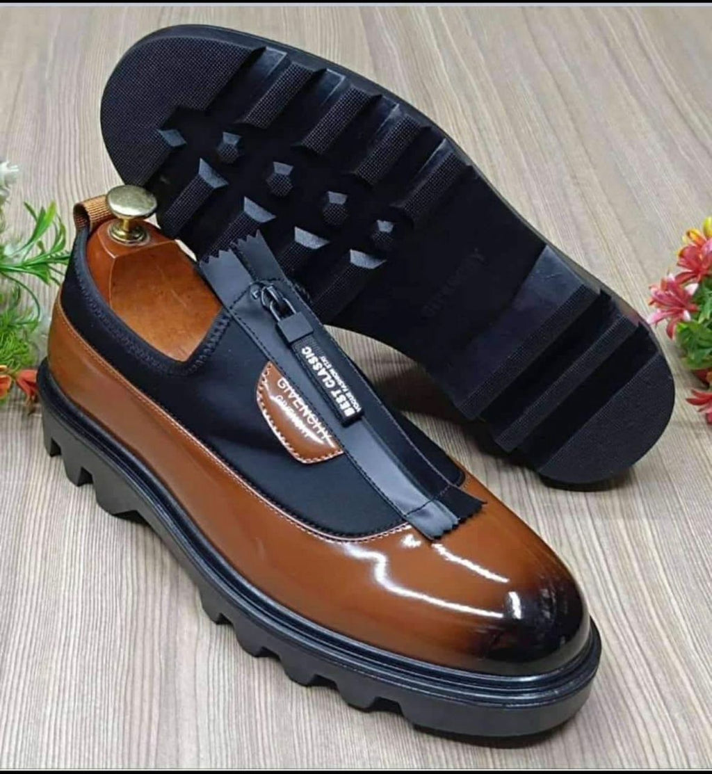 Mocassins Givenchy "City Track" en Cuir Verni & Néoprène